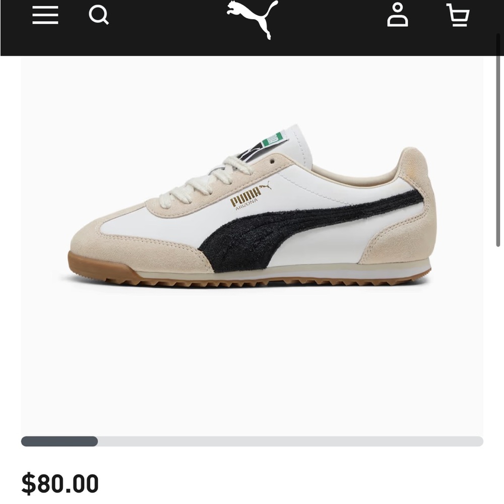 Puma Arizona Retro White and Black Sneakers Sz 8 women’s. New in box